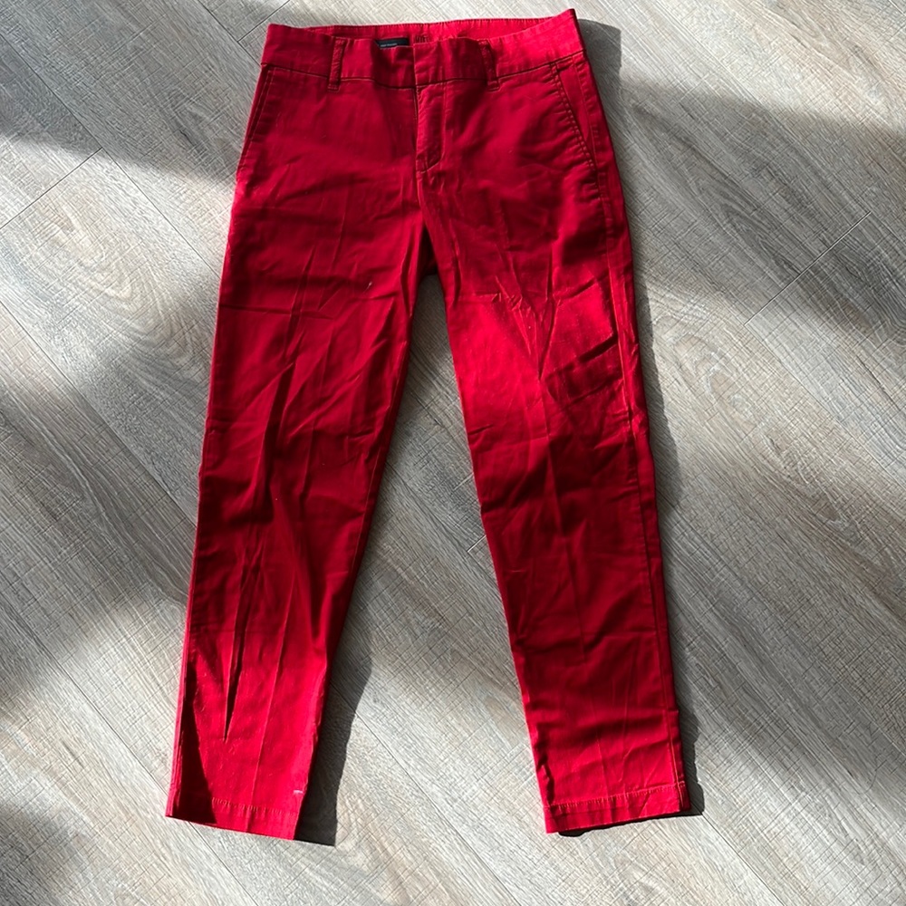 Red Taylor Crop Trousers